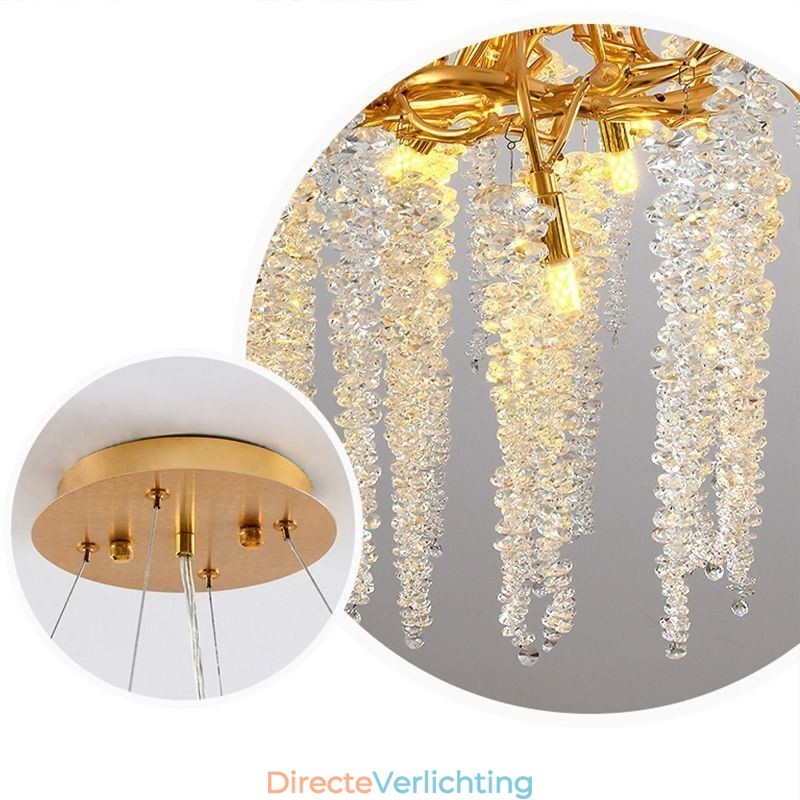 Nordic Hanglamp Gouden Tak G9 Glazen Kroonluchter