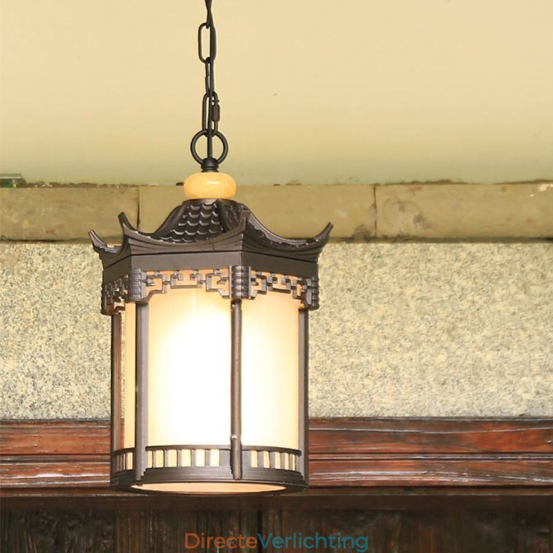 Chinese Buitenlamp Waterdichte Zeshoekige Prieel Hanglamp