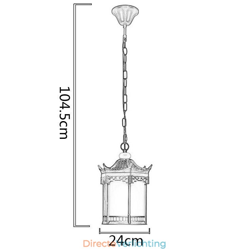 Chinese Buitenlamp Waterdichte Zeshoekige Prieel Hanglamp