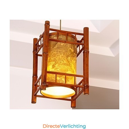 Retro Lantaarn Houten Bamboe Kroonluchter Retro Lantaarn Houten Bamboe Kroonluchter