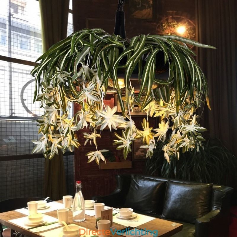 Home Hanglamp Industriële Stijl Kunstmatige Plant Versierde Kroonluchter