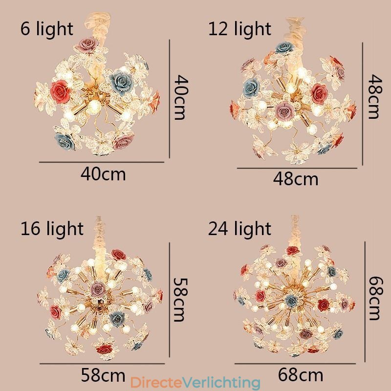 Decoratieve hanglamp moderne kristallen bloemenkroonluchter