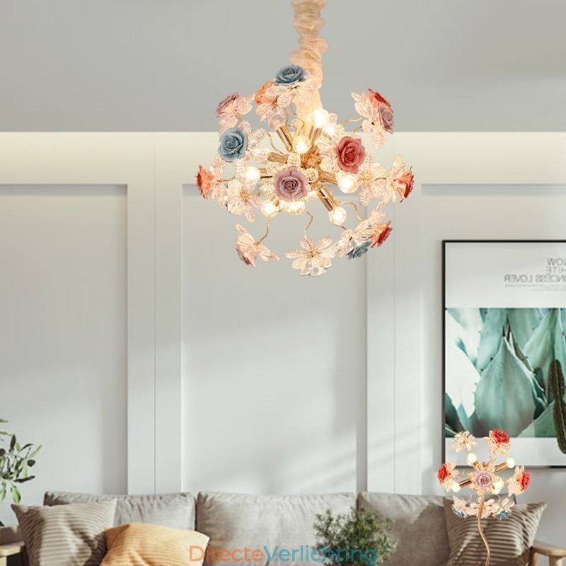 Decoratieve hanglamp moderne kristallen bloemenkroonluchter