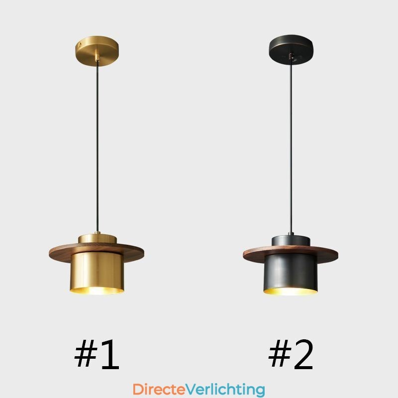 Moderne hanglamp, één licht, messing hanglamp, eiland