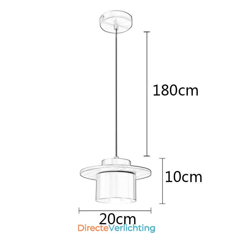 Moderne hanglamp, één licht, messing hanglamp, eiland
