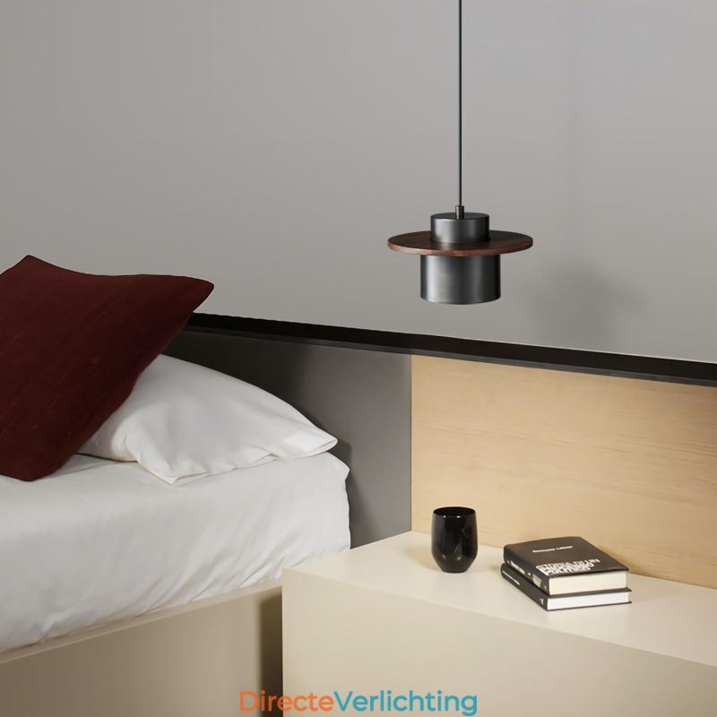 Moderne hanglamp, één licht, messing hanglamp, eiland