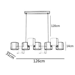 Moderne zeshoekige hanglamp creatieve combinatie hanglamp