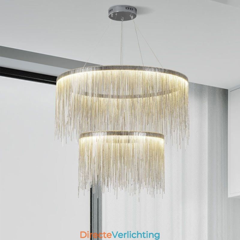 Luxe kwast hanglamp ronde kroonluchter