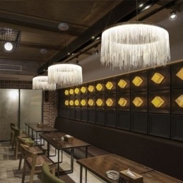 Luxe kwast hanglamp ronde kroonluchter