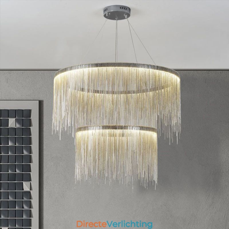 Luxe kwast hanglamp ronde kroonluchter