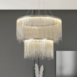 Luxe kwast hanglamp ronde kroonluchter
