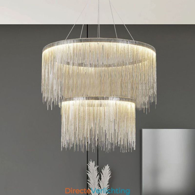 Luxe kwast hanglamp ronde kroonluchter