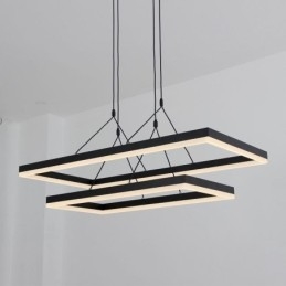 Moderne frame hanglamp acryl zwarte kroonluchter
