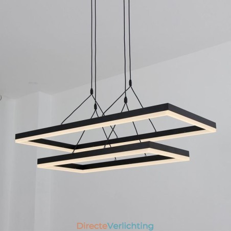Moderne frame hanglamp acryl zwarte kroonluchter Moderne frame hanglamp acryl zwarte kroonluchter
