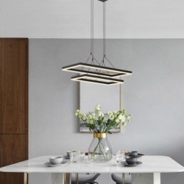 Moderne frame hanglamp acryl zwarte kroonluchter