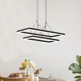 Moderne frame hanglamp acryl zwarte kroonluchter