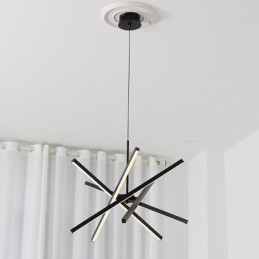 Moderne hanglamp dimbaar zwart strip plafondlamp