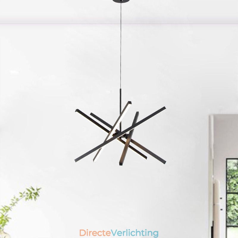 Moderne hanglamp dimbaar zwart strip plafondlamp