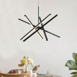 Moderne hanglamp dimbaar zwart strip plafondlamp