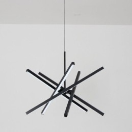 Moderne hanglamp dimbaar zwart strip plafondlamp