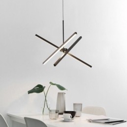 Moderne hanglamp dimbaar zwarte striplamp
