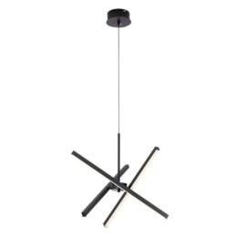 Moderne hanglamp dimbaar zwarte striplamp