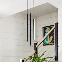 Moderne kroonluchter lange strip hanglamp duplex gebouw