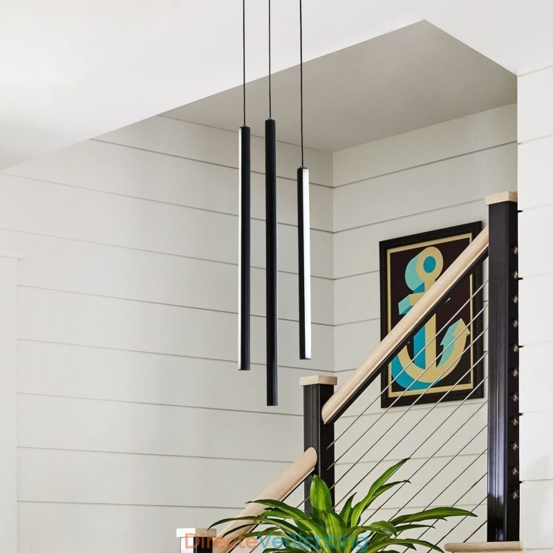 Moderne kroonluchter lange strip hanglamp duplex gebouw