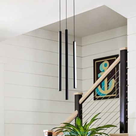 Moderne kroonluchter lange strip hanglamp duplex gebouw Moderne kroonluchter lange strip hanglamp duplex gebouw