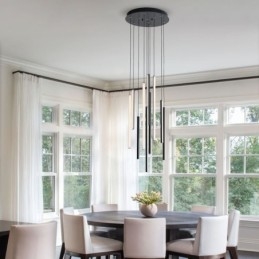 Moderne kroonluchter lange strip hanglamp duplex gebouw