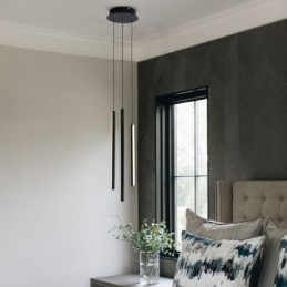 Moderne kroonluchter lange strip hanglamp duplex gebouw
