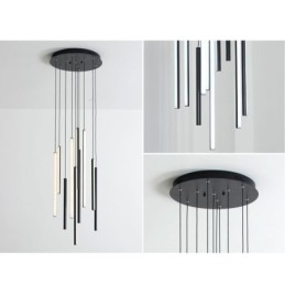 Moderne kroonluchter lange strip hanglamp duplex gebouw