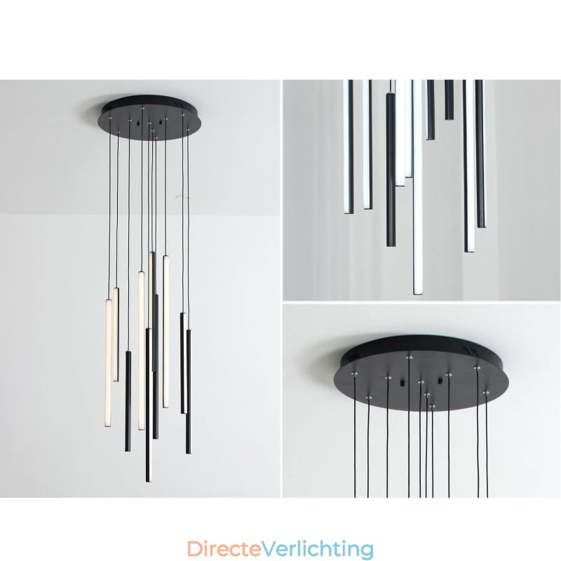 Moderne kroonluchter lange strip hanglamp duplex gebouw