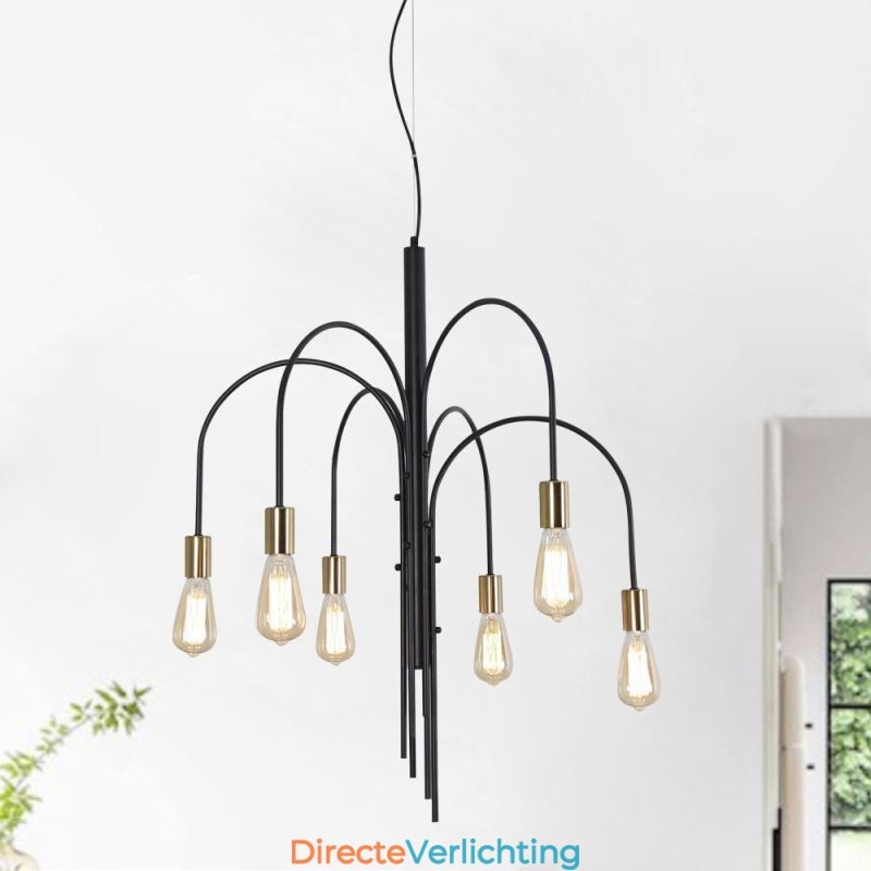 Moderne ijzeren kroonluchter, eenvoudige ijzeren hanglamp