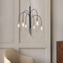 Moderne ijzeren kroonluchter, eenvoudige ijzeren hanglamp