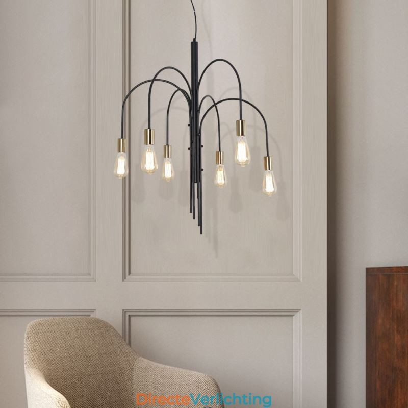 Moderne ijzeren kroonluchter, eenvoudige ijzeren hanglamp