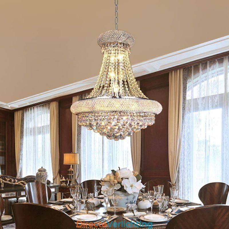 Kroonvormige kroonluchter Luxe kristallen hanglamp