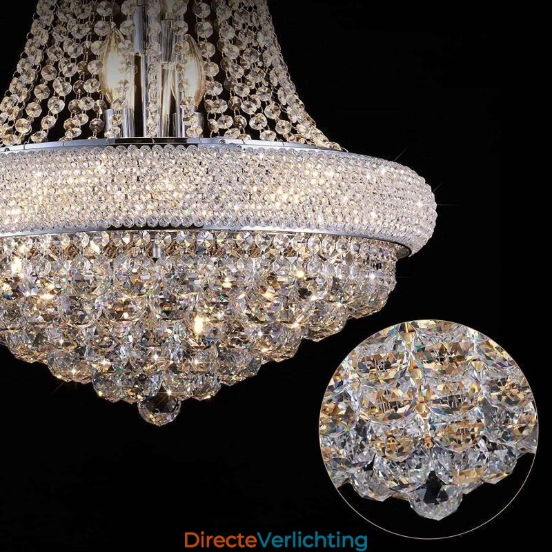 Kroonvormige kroonluchter Luxe kristallen hanglamp