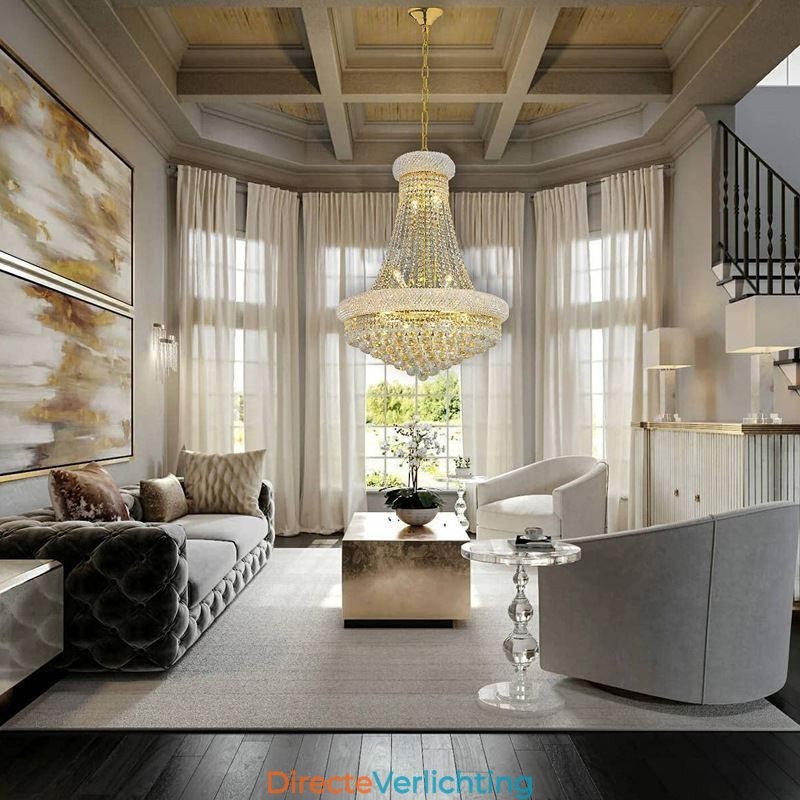 Kroonvormige kroonluchter Luxe kristallen hanglamp