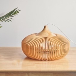 Hanglamp met houten frame, pompoenvorm kroonluchter