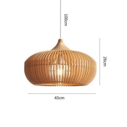 Hanglamp met houten frame, pompoenvorm kroonluchter