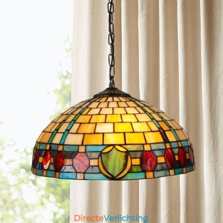 Glas-in-lood hanglamp Vintage hanglamp Glas-in-lood hanglamp Vintage hanglamp