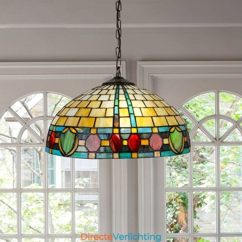 Glas-in-lood hanglamp Vintage hanglamp