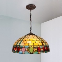 Glas-in-lood hanglamp Vintage hanglamp