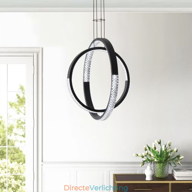 Moderne kroonluchter 2 ringen hanglamp eetkamer