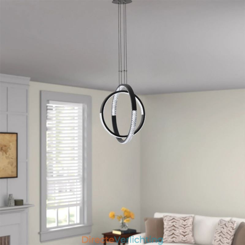 Moderne kroonluchter 2 ringen hanglamp eetkamer