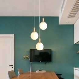 Japanse houten hanglamp, Scandinavische glazen hanglamp
