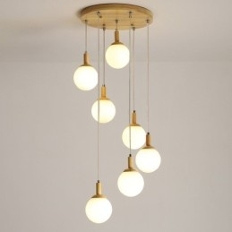 Japanse houten hanglamp, Scandinavische glazen hanglamp