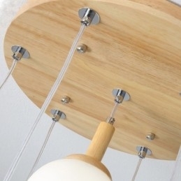 Japanse houten hanglamp, Scandinavische glazen hanglamp
