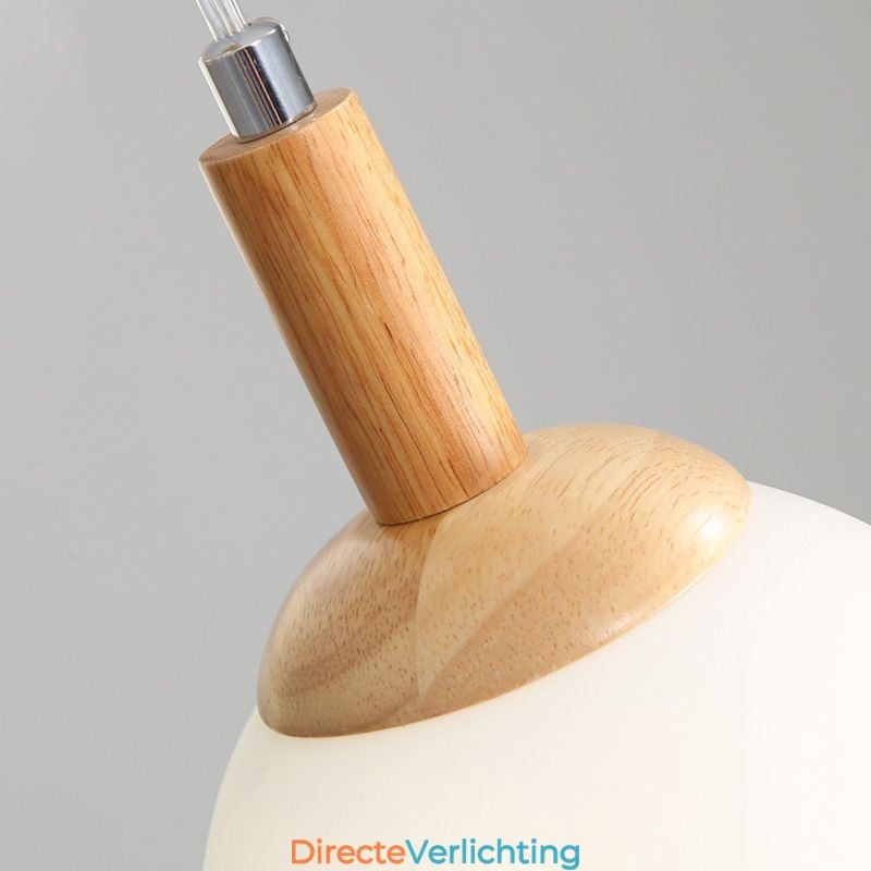 Japanse houten hanglamp, Scandinavische glazen hanglamp